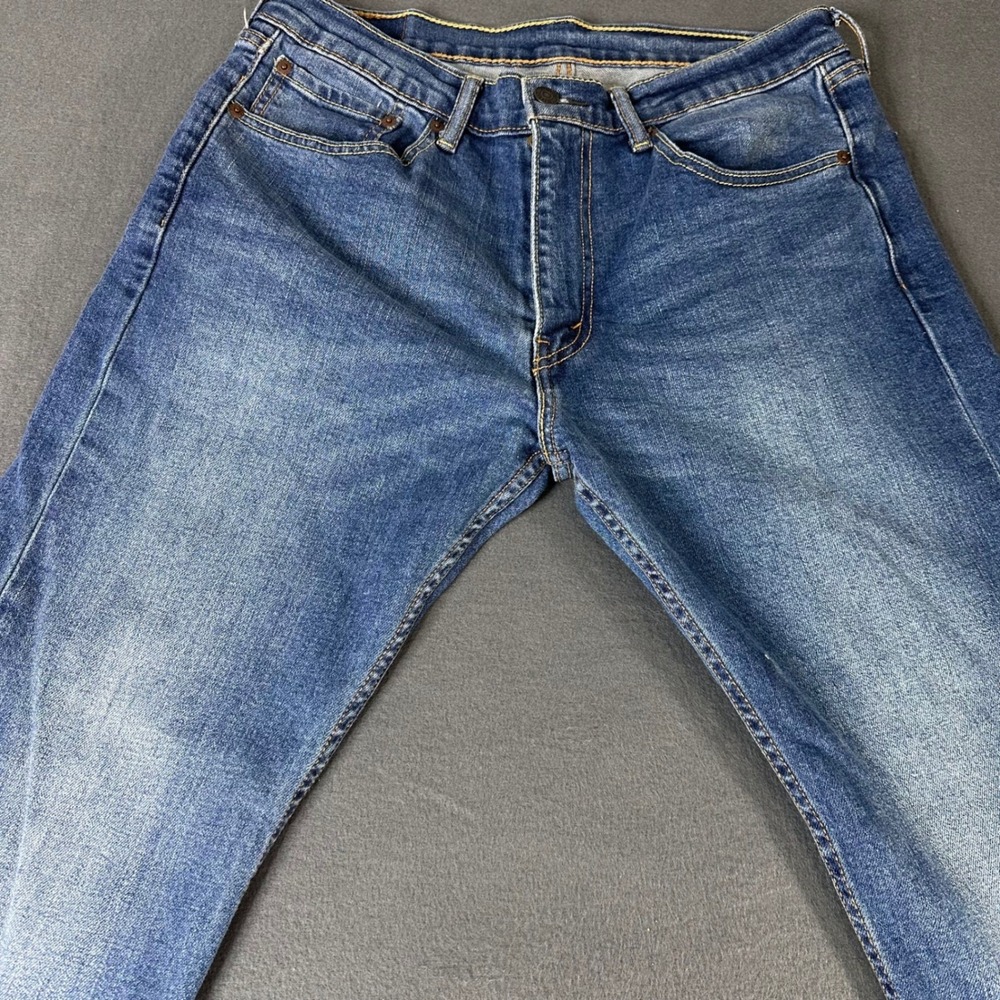 Levis 505 Regular Fit Straight Leg Jeans Mens 33x30 Medium Wash Blue Denim - Picture 2 of 14